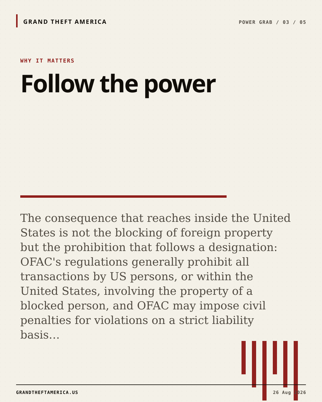 Why it matters slide for Treasury designates Autistici Inventati, Palestine Action and Masar Badil under the counterterrorism order E.O. 13224
